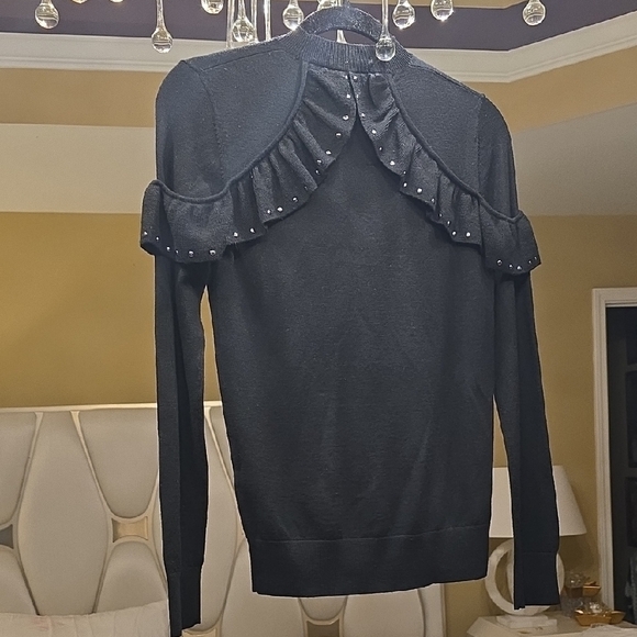 kate Spade Wool Black Ruffled  Sweater - Picture 6 of 13
